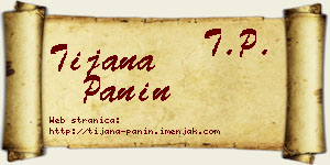 Tijana Panin vizit kartica